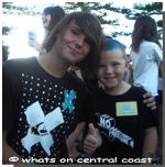 No Pressure's Josh with his little big fan - whatsoncentralcoast image
